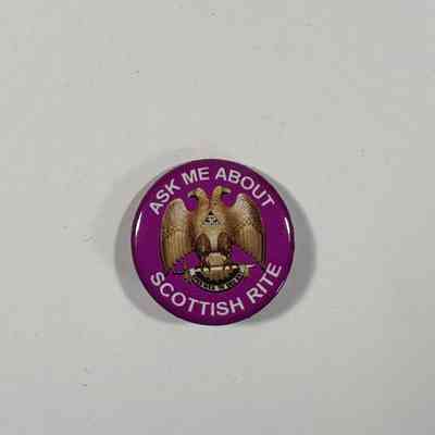 Button: "Ask Me About Scottish Rite" (c. 1995)