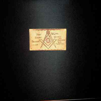 Post Card: Leather "May Every Brother Learn to Live Within the Square and Compass" 1907.