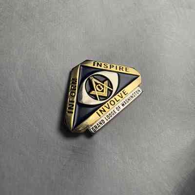 Pin: Grand Masters: "Inform, Inspire, Involve, Grand Lodge of Washington" PGM Gale Kenney's Grand Master Pin (2009)