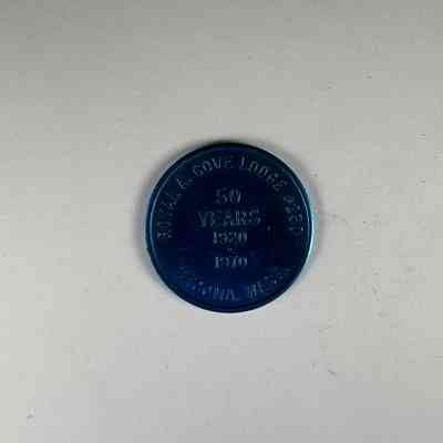 Token: Blue. Royal A. Gove Lodge No. 230's 50 Year Commemorative Coin. Belonged to PGM James O.Wood. (1970)