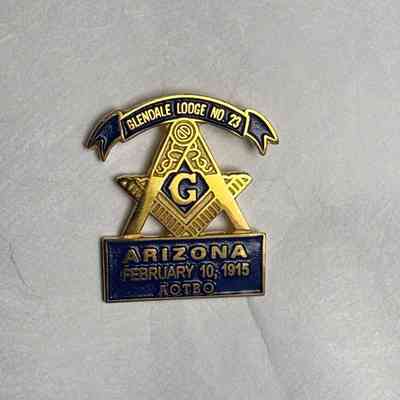 Pin: Glendale Lodge No. 23, Arizona. Belonged to Past Grand Master Charles W. McQuery, (early 21st Century)