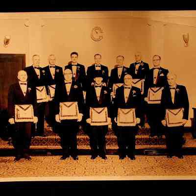 Photograph: Masonic officers. posed. c. Mid 20th Century