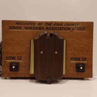 Bell: Electric. "Presented by the King County Senior Wardens Association of 1953".