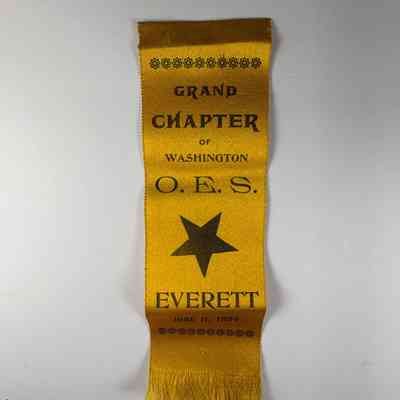 Ribbon: "Grand Chapter of Washington O.E.S./ Everett/ June 11, 1894" (1916)