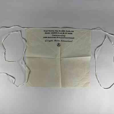 Apron: Paper Apron. "Crypt Opening: Aug. 25, 1980, Zenith, WA.