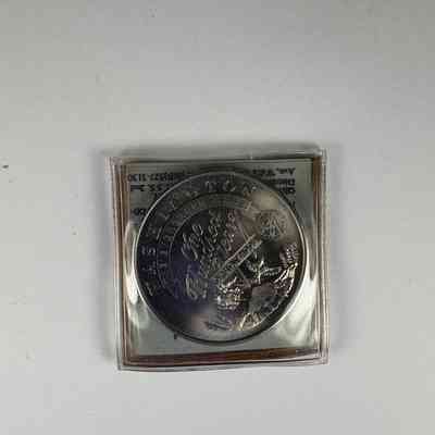 Coin and case: Washington Grand Lodge 100 Years of Statehood Commemorative Coin.Belonged to PGM James O.Wood (1989).