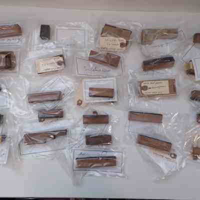 Name Plates: 30 Typewriter name plates belonging to Grand Masters and Grand Secretaries