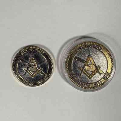 2 Coins: Two Past Grand Master Coins, MW Sam Roberts (2014-2015).