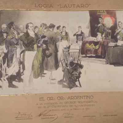Print: Framed. "Logia Lautaro, El Gr. Or. Argentino" (1932)