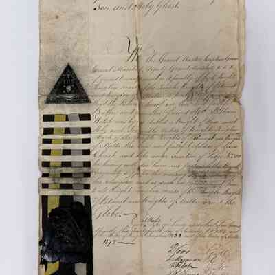 Certificate: Knights Templar Knights of Patmos, Knights of Malta certificate issued to Sr. William Welsh (1814).