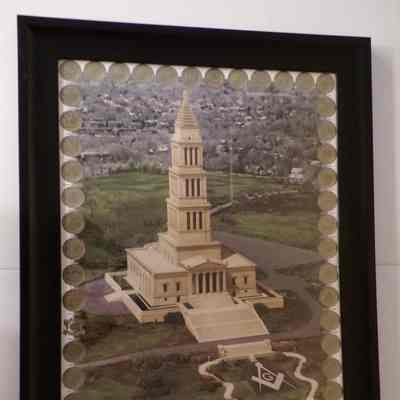 Framed Poster: George Washington Masonic National Memorial. Surrounded by seals of all the state grand lodges.
