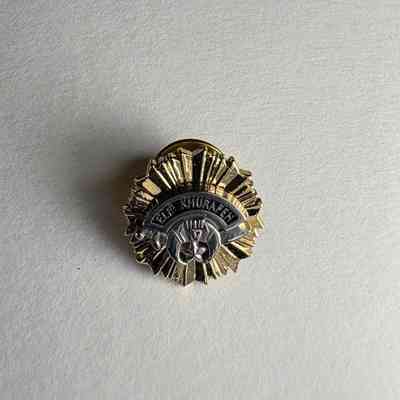 Pin: Shriner symbols. "Elf Khurafeh" Belonged to PGM James O. Wood (c. 1999)