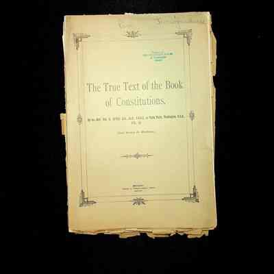 Book: The True Text of the Book of Constitutions by Upton