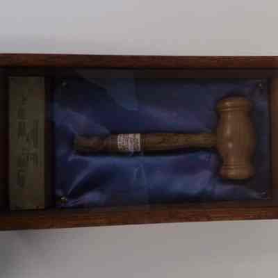 Gavel: Belonged to Rhododendron Court No. 8, Amaranth (1948). Made of Scottish Walnut planted by Mary, Queen of Scots.