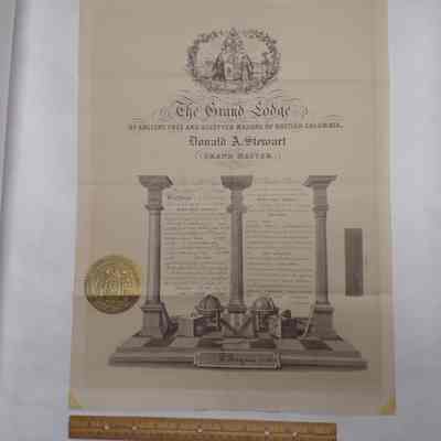 Certificate: George Robert Bordewick is a Master Mason, King George Lodge No. 129 (1957)