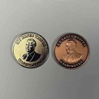 2 Coins: Two Past Grand Master Coins, MW Bruce Vesper (2013-2014).