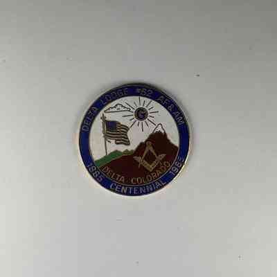 Coin: Delta Lodge #62 Centennial commemorative coin, Colorado. Belonged to PGM James O.Wood (1985).