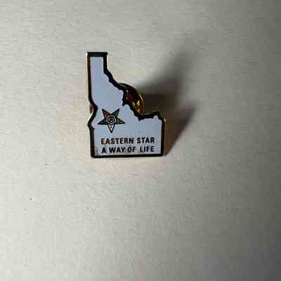 Pin: Eastern Star. In the shape of Idaho. "Eastern Star, A Way of Life" Donated by PGM James O. Wood (c.1999)