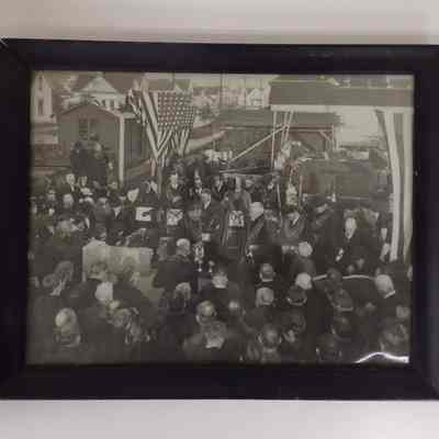 Photograph: Framed. Cornerstone laying ceremony of Aberdeen Post Office. (Unknown Date)