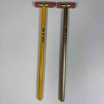 Two Pencils: Double eraser heads resembling gavels. PGM Clyde B. Mix (1974-1975)