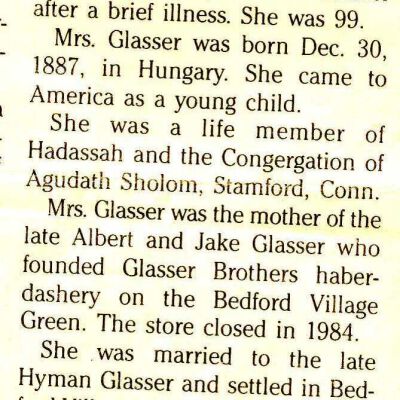 Obituary Record for Rose Glasser