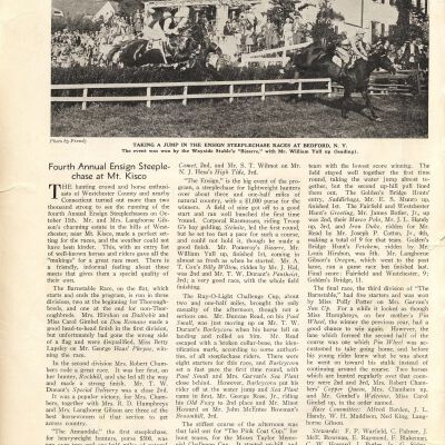 Fourth Annual Ensign Steeplechase at Mt. Kisco