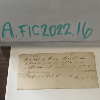 Receipt from Henry Jackson for Hiram Barrett