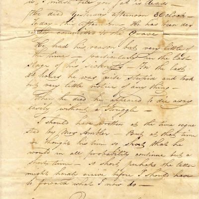 Letter to Joseph Ambler from Wyllys Lyons, dated Oct. 12, 1829