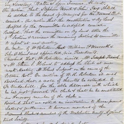 Bedford Farmers' Club Minutes
