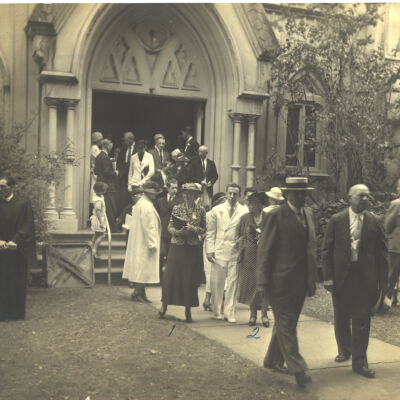 Front door of Bedford Presbyterian Church at 255th anniversary