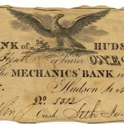 The Bank of Hudson $1 Bank Note, 1817