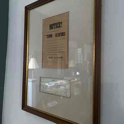 Framed Notice and Check
