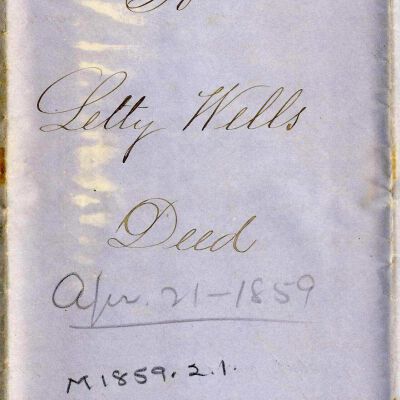 Deed: Wait Wells to Letty Wells, 1859