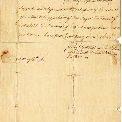 Letter to Jacob Newman from John Cortlandt, 1761