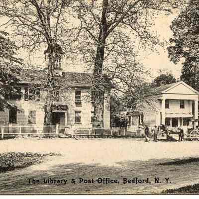 The Library and Post Office postcard