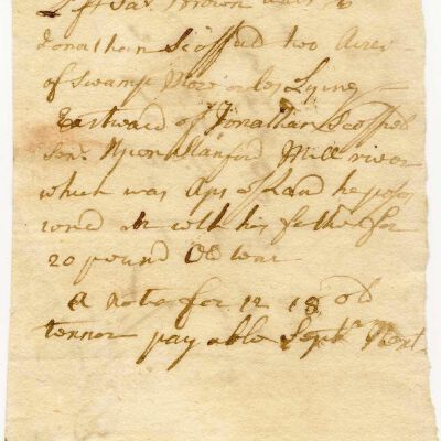 Deed of land to Jonathan Scoffield