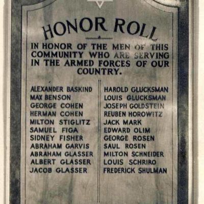 Honor Roll of local Jewish men who fought in World War II, Mt Kisco, 1942