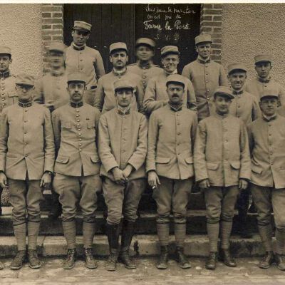 French Postcard with Soldiers