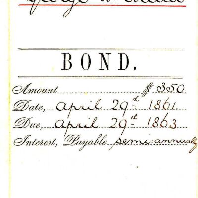 Bond: David L. Duncomb to George W. Mead, 1861