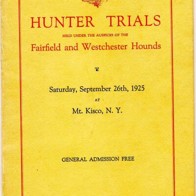 Hunter Trials, held under the auspices of the Fairfield and Westchester Hounds, 1925
