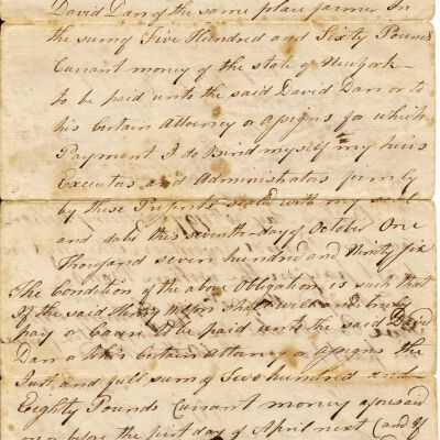 Bond from Henry Wilson to David Dan