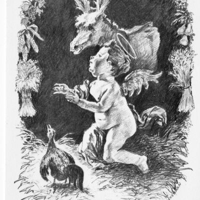 Illustrated Christmas Card from Mr. and Mrs. Thomas Mercer Waller 1