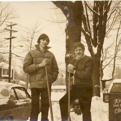 Two unidentified men, Bedford Village