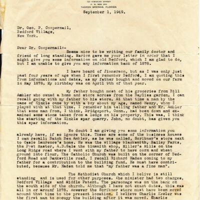 1949 Letter to Dr. George Coopernail