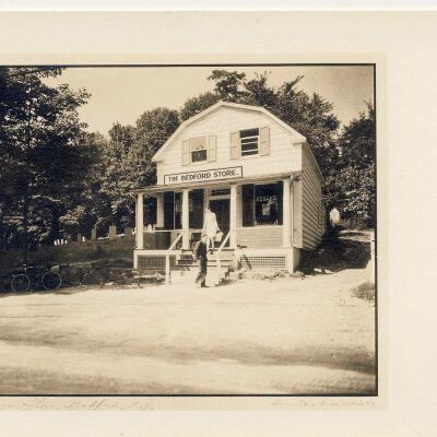 The Bedford Store, with Hyman and Leah Glasser in front
