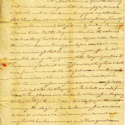 Letter to Maria Rogers from her uncle, Benjamin Isaacs, dated Feb, 23, 1818