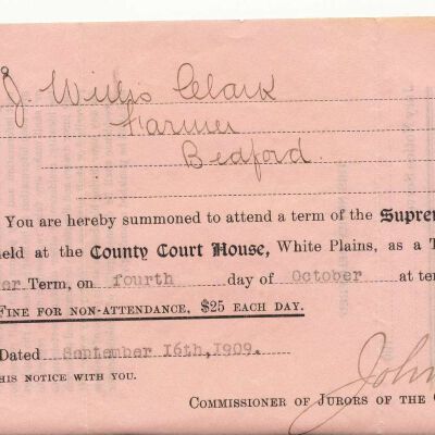 1909 Jury Summons
