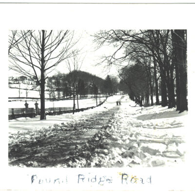 Pound Ridge Road in snow