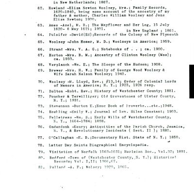 Woolsey family genealogy