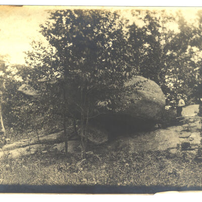 Turtle Rock with man to side